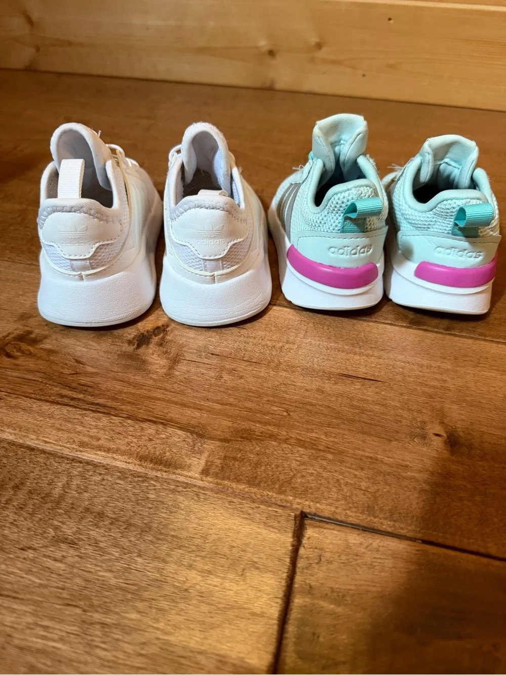 adidas Kids Sneakers - White & Mint with Pink Accent
